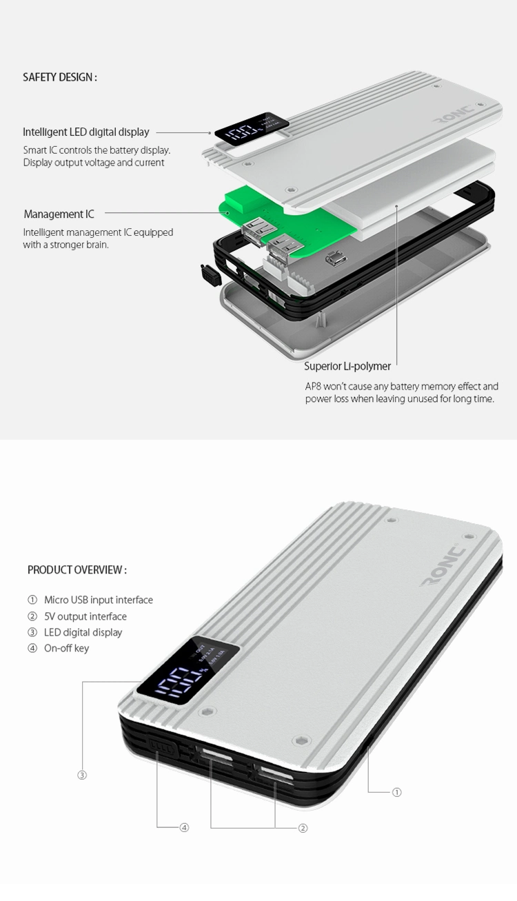 Wireless Charger Power Bank 10000mAh for iPhone 8/X, No Need USB Cable