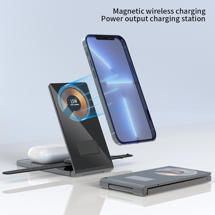 New 4 in 1 Magsafe Transparent Wireless Charger 15W Fast Charging Station for Apple Watch Series 6/5 for iPhone 12/13 PRO Max